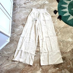 Linen wide leg pants